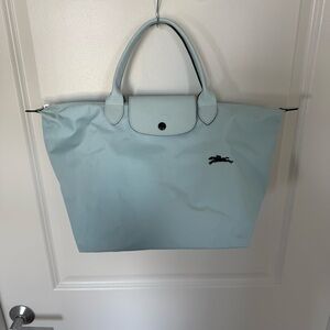 longchamp le pliage tote bag - light blue